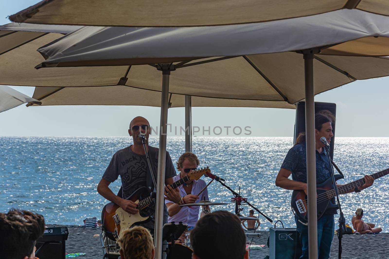 Spain, Tenerife - 09/17/2016: performance by a musical group on by Grommik