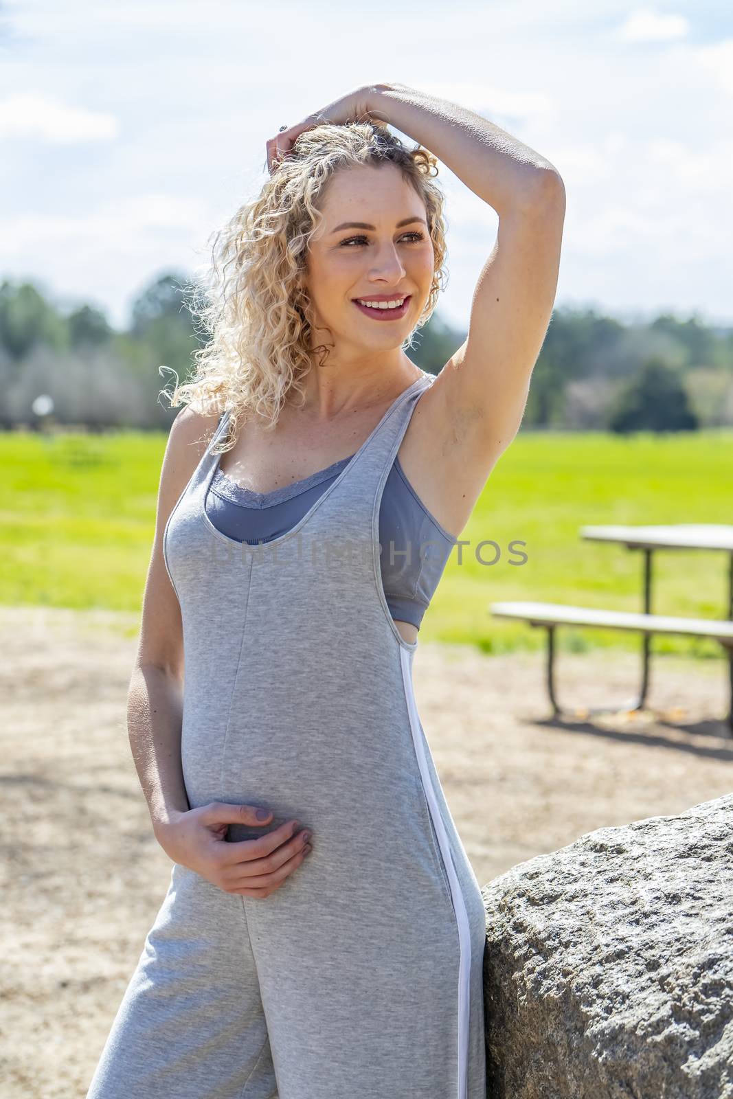 Pregnant Blonde Model At A Local Park by actionsports