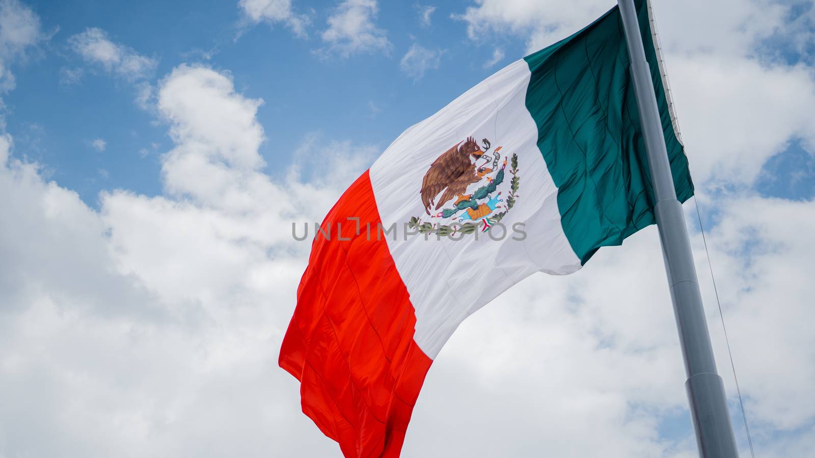 Mexican Flag Bended Because of the Wind by Kanelbulle