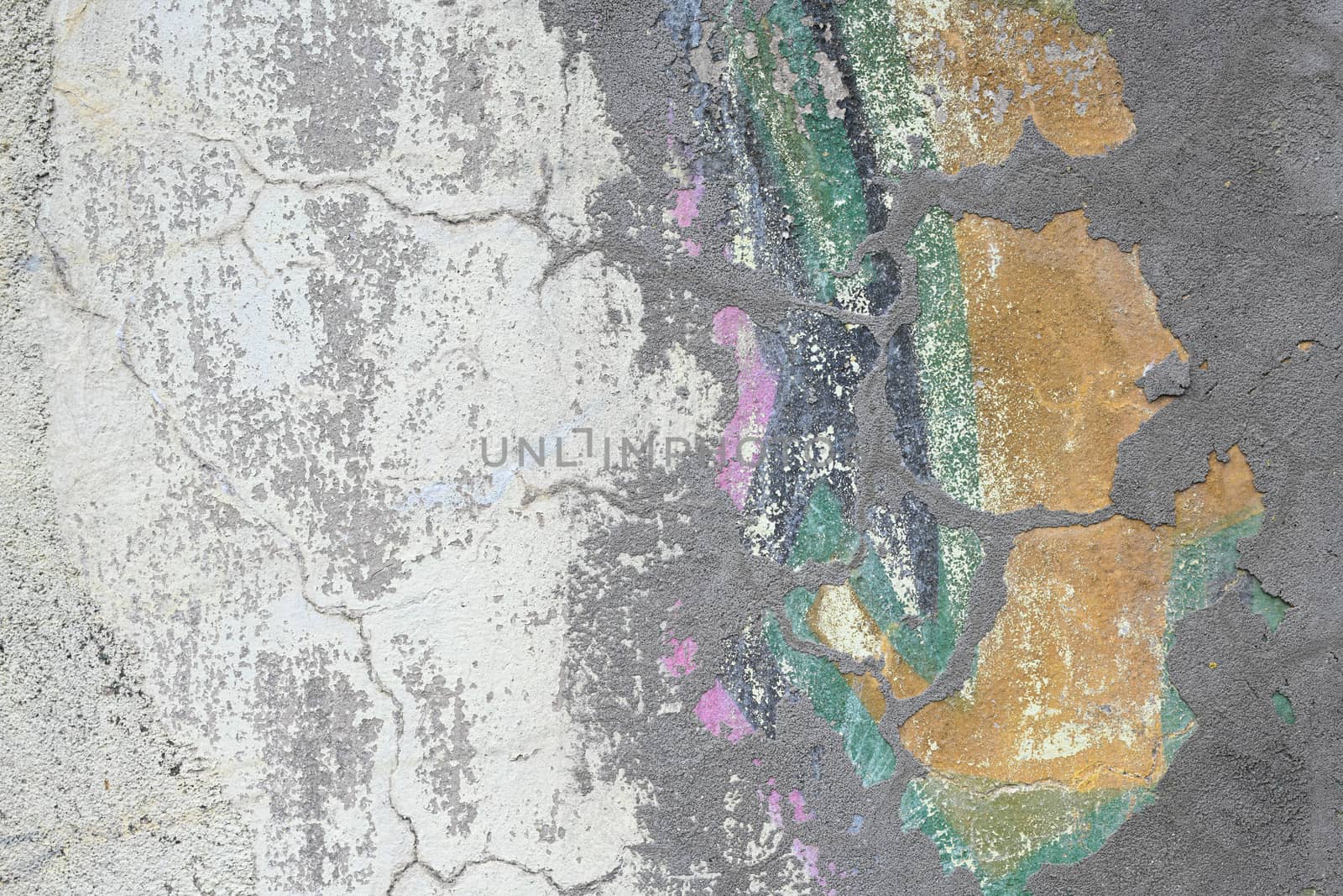 Abstract colorful cement wall texture and background with cracks by sashokddt