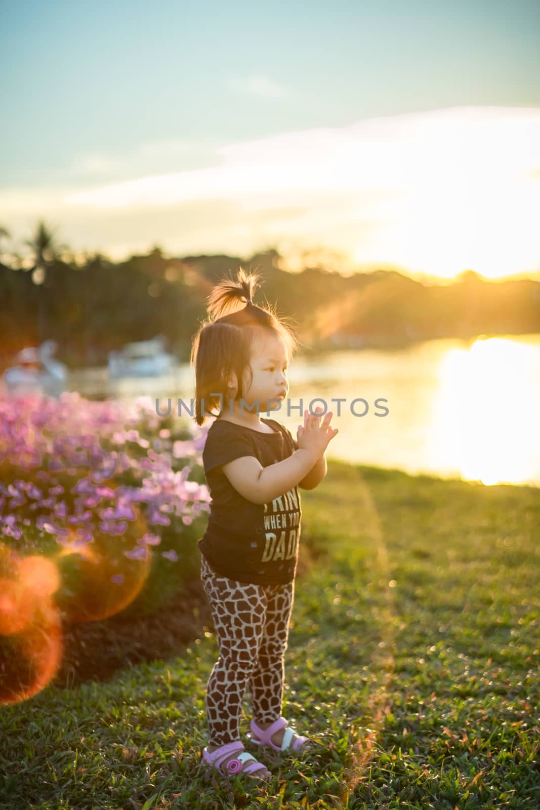 child respect hands in the evening