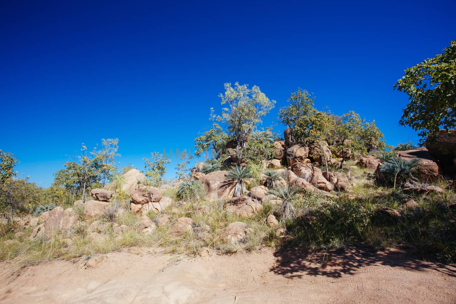 O'Brien's Creek and surrounding gem fossicking landscape near Mount Surprise in Queensland, Australia