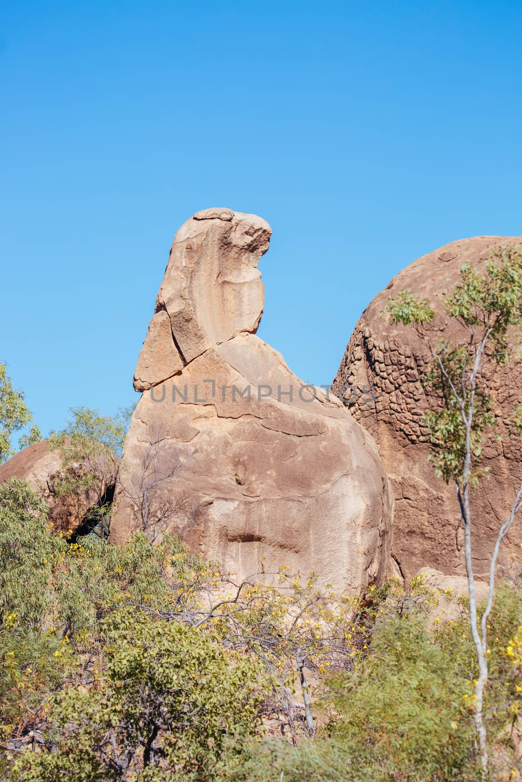 O'Brien's Creek and surrounding gem fossicking landscape called Eagle Rock near Mount Surprise in Queensland, Australia