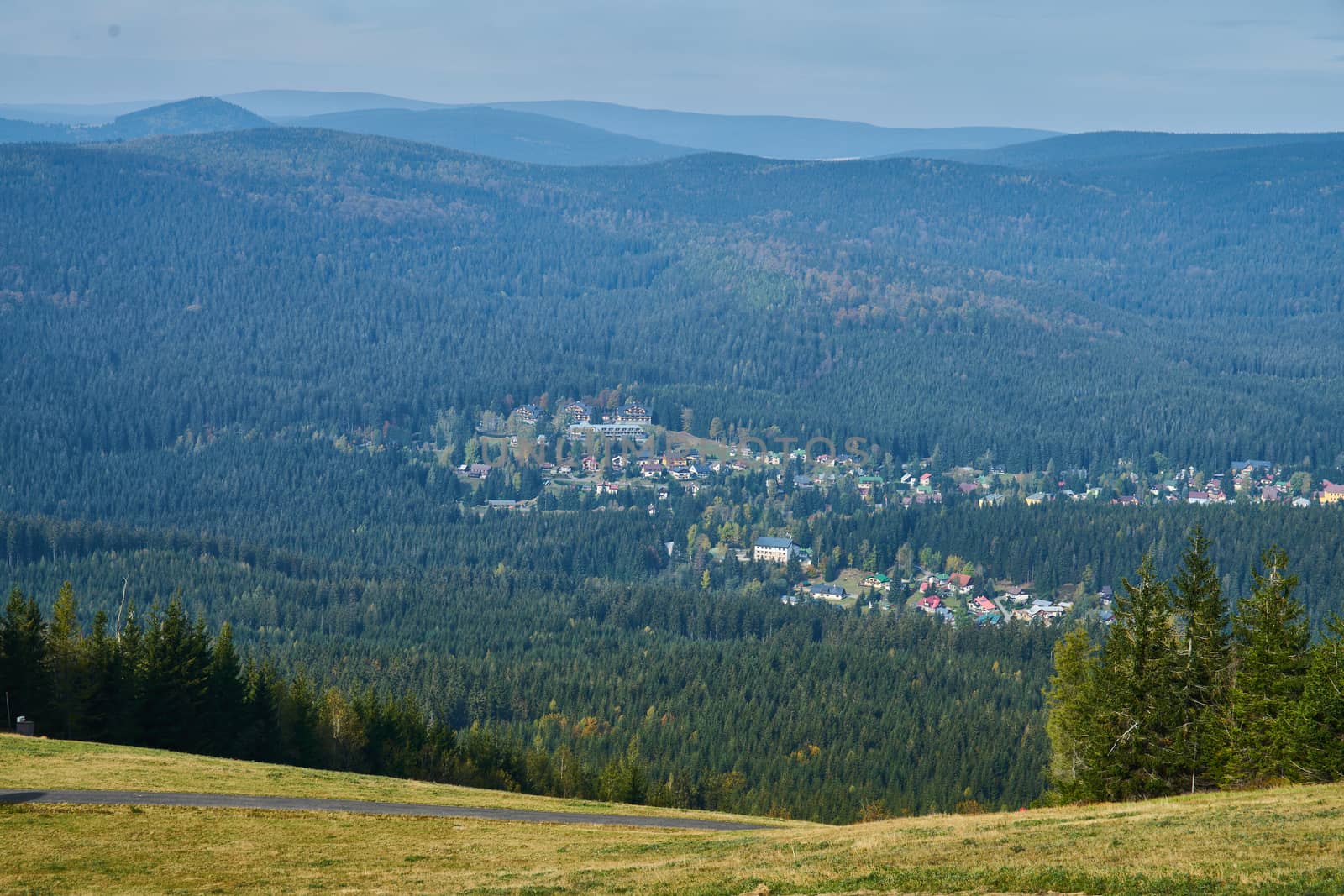 view of Krkonose mountains from Certova Hora by Jindrich_Blecha