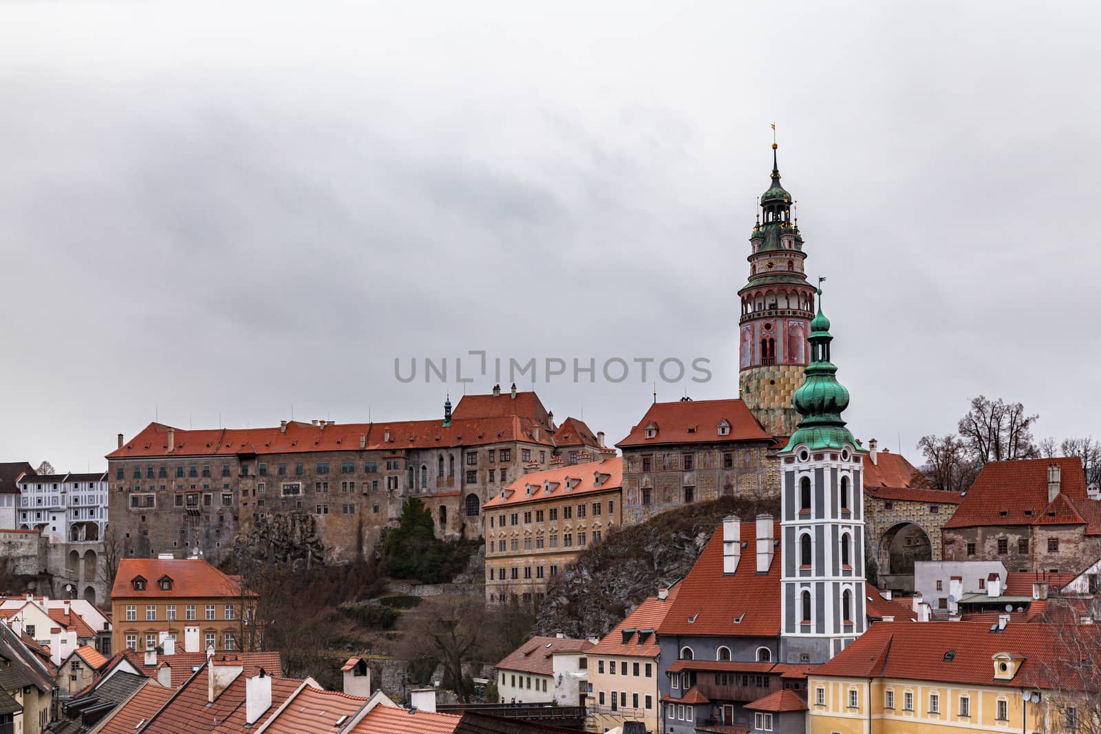 Beautiful view of Český Krumlov castle and the castle tower, C by VogelSP