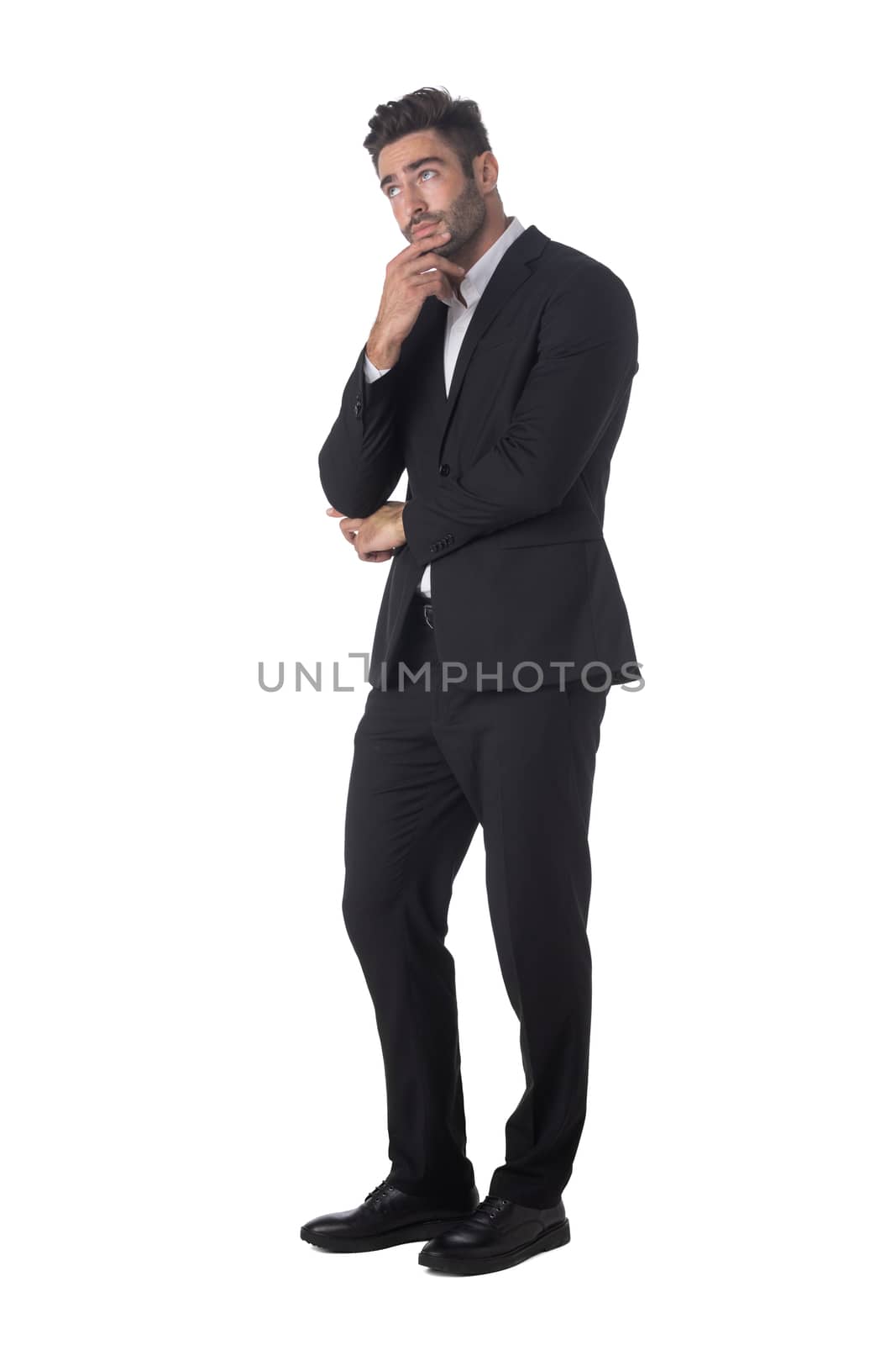 Portrait of business man thinking by ALotOfPeople