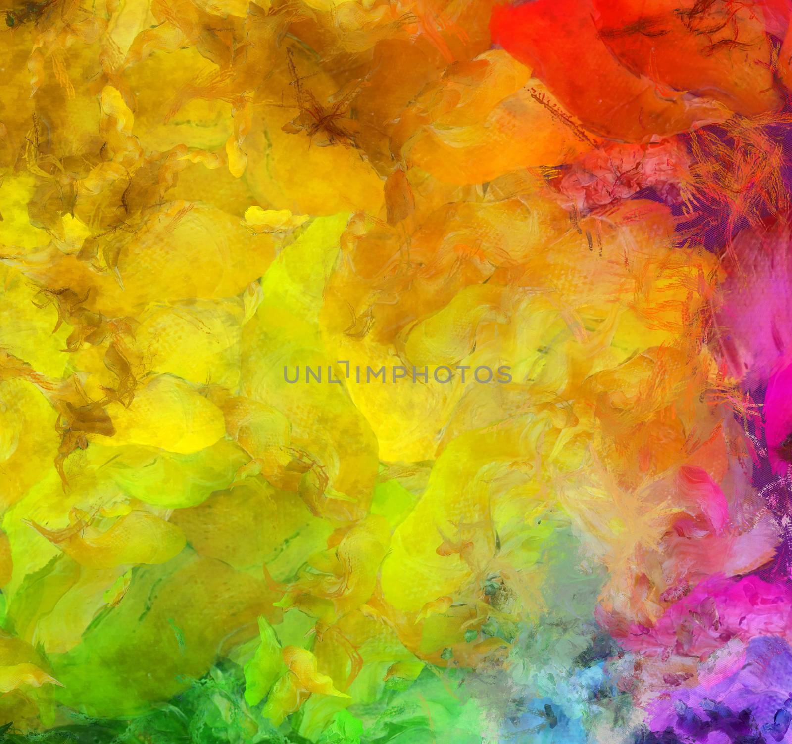 Bright Colorful Abstract Painting. 3D rendering