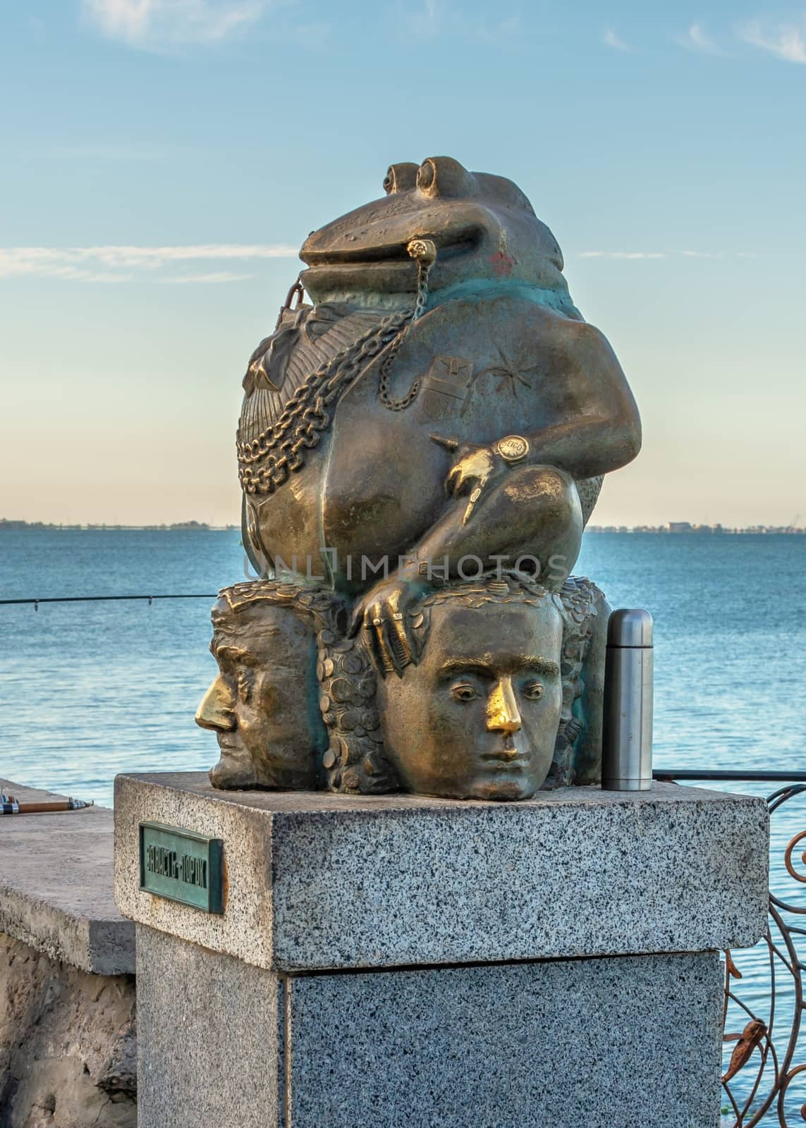 Monument to the toad on the embankment of Berdyansk, Ukraine by Multipedia