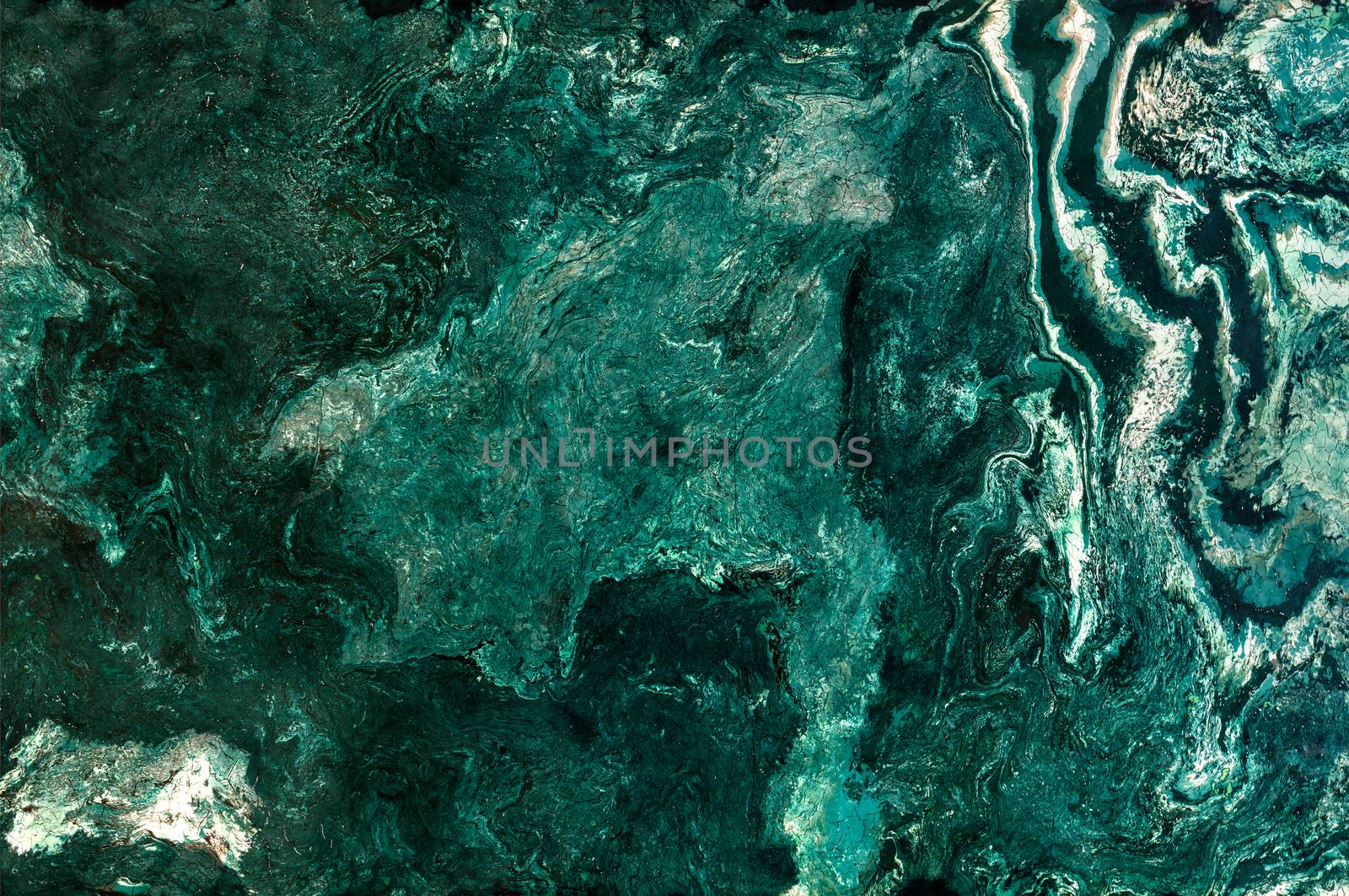 Unusual and mysterious texture of green marble. Polished surface. by Sergii