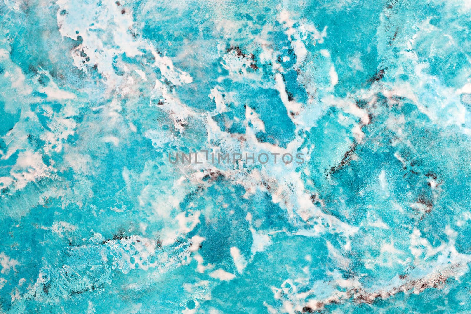 Beautiful color and texture of turquoise marble. Polished surface. by Sergii