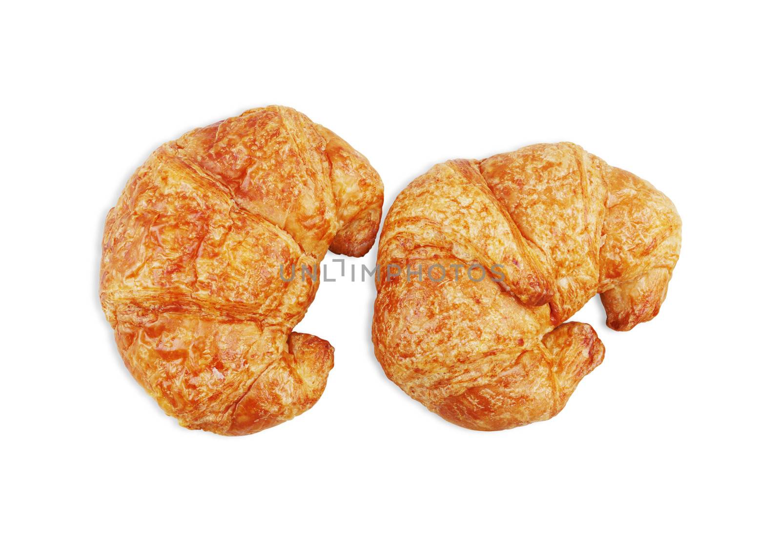 croissants on isolated of a white background.