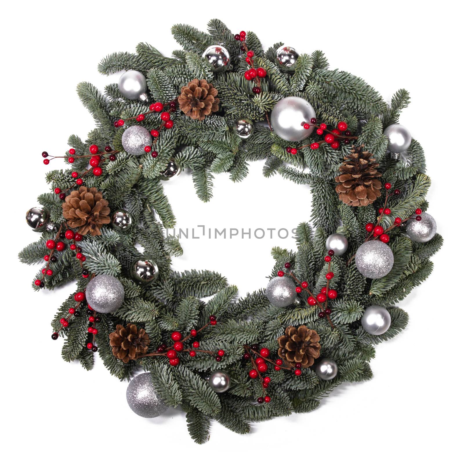 Christmas fir wreath isolated by Yellowj