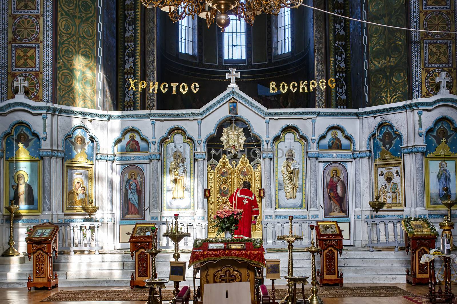 Orthodox Christian church inside. Easter. 01.05.2018 Glukhov Ukraine by 977_ReX_977