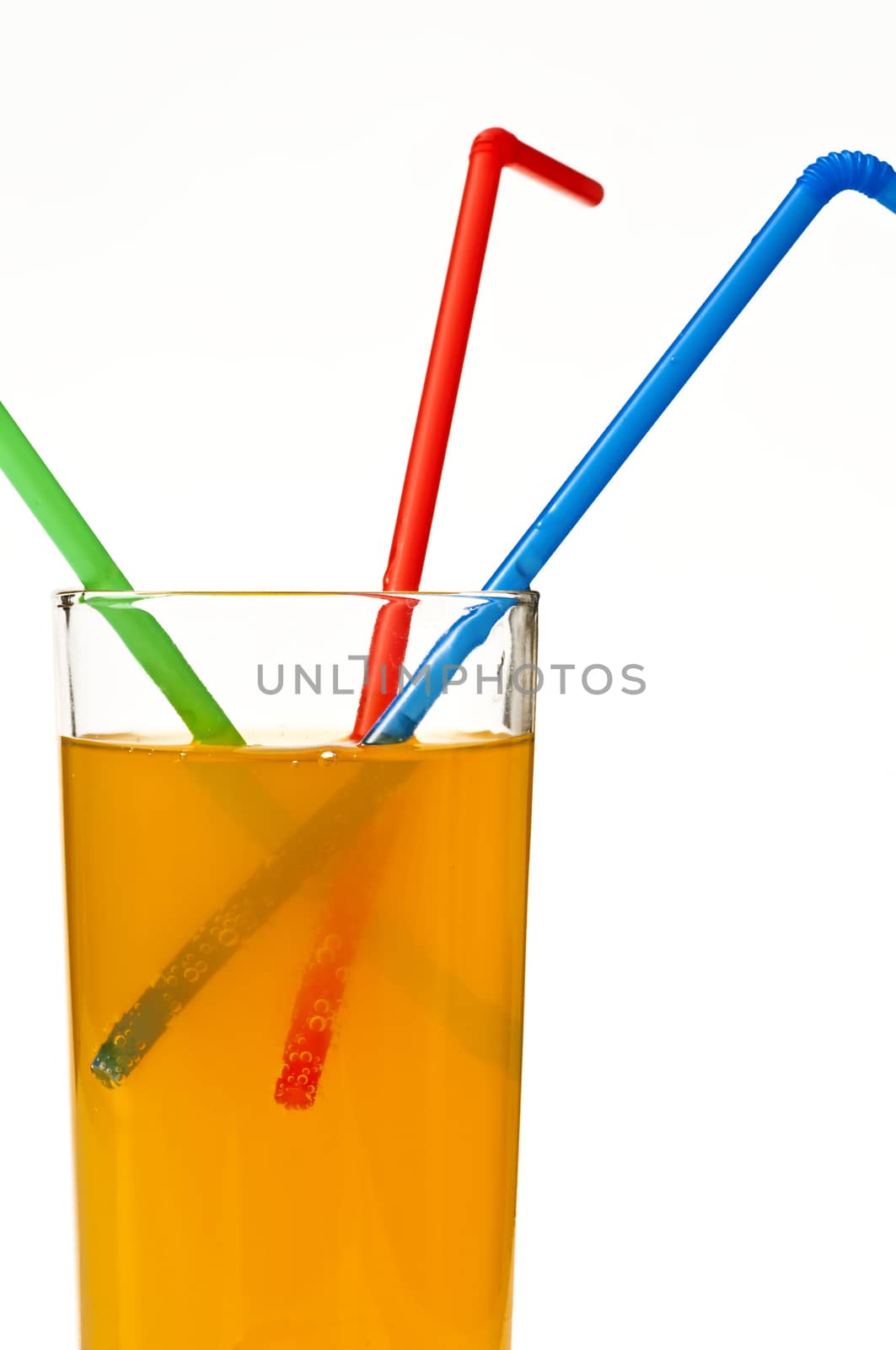 orange juice with straw
