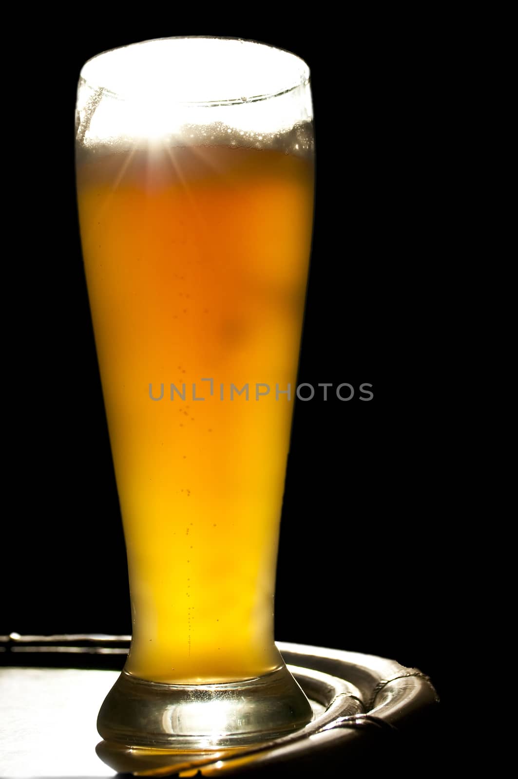 German wheat beer in afternoon sun