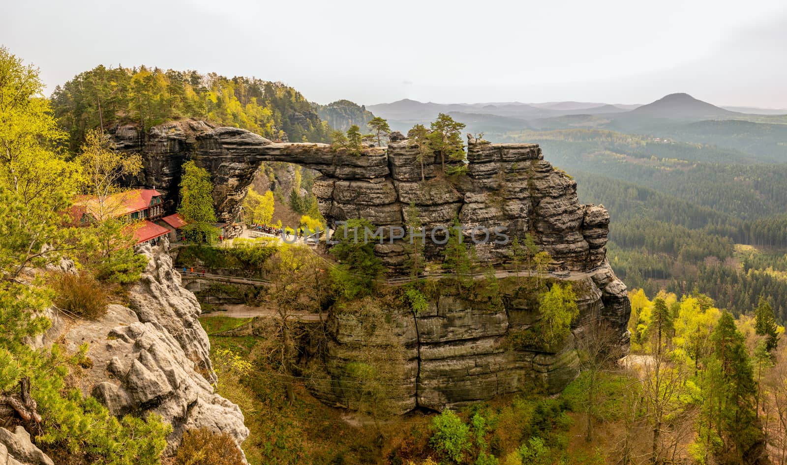 Pravcice Gate is the largest natural rock gate on the European and a national nature monument. It is the most beautiful natural formation in Bohemian Switzerland and is the symbol of the entire area.