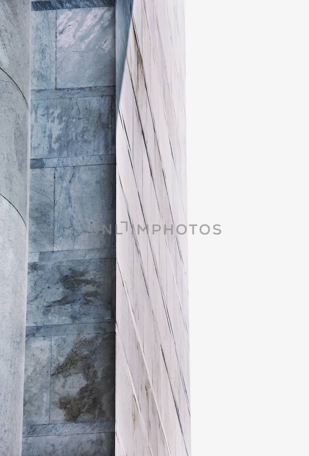  Marble building facade , impressive glimpse view ,vertical composition ,bright marble surface 