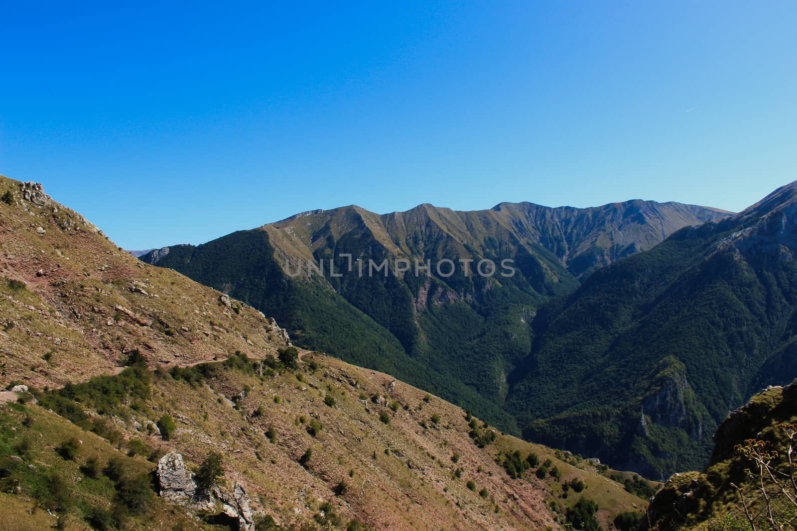 Mountains and mountain peaks seen from the old Bosnian village of Lukomir. by mahirrov