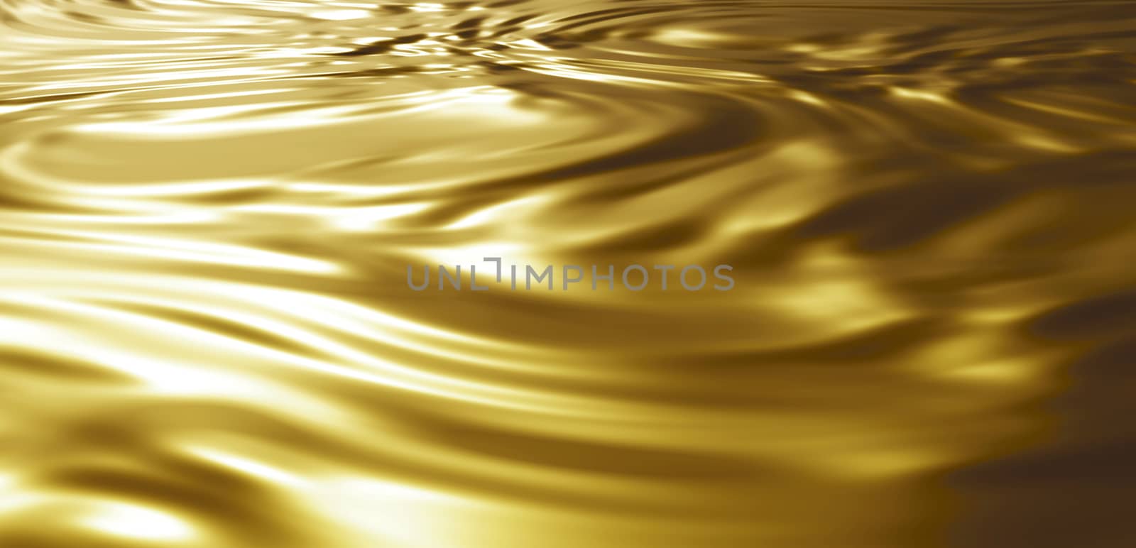 Gold water texture background 3D render