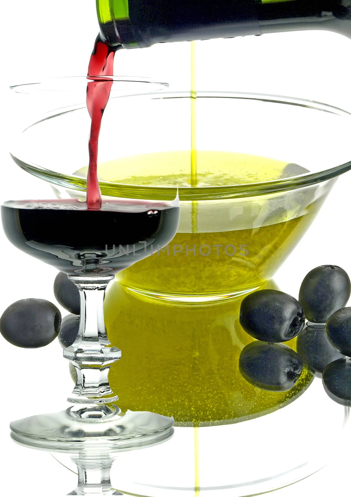Olive oil and red wine by Jochen