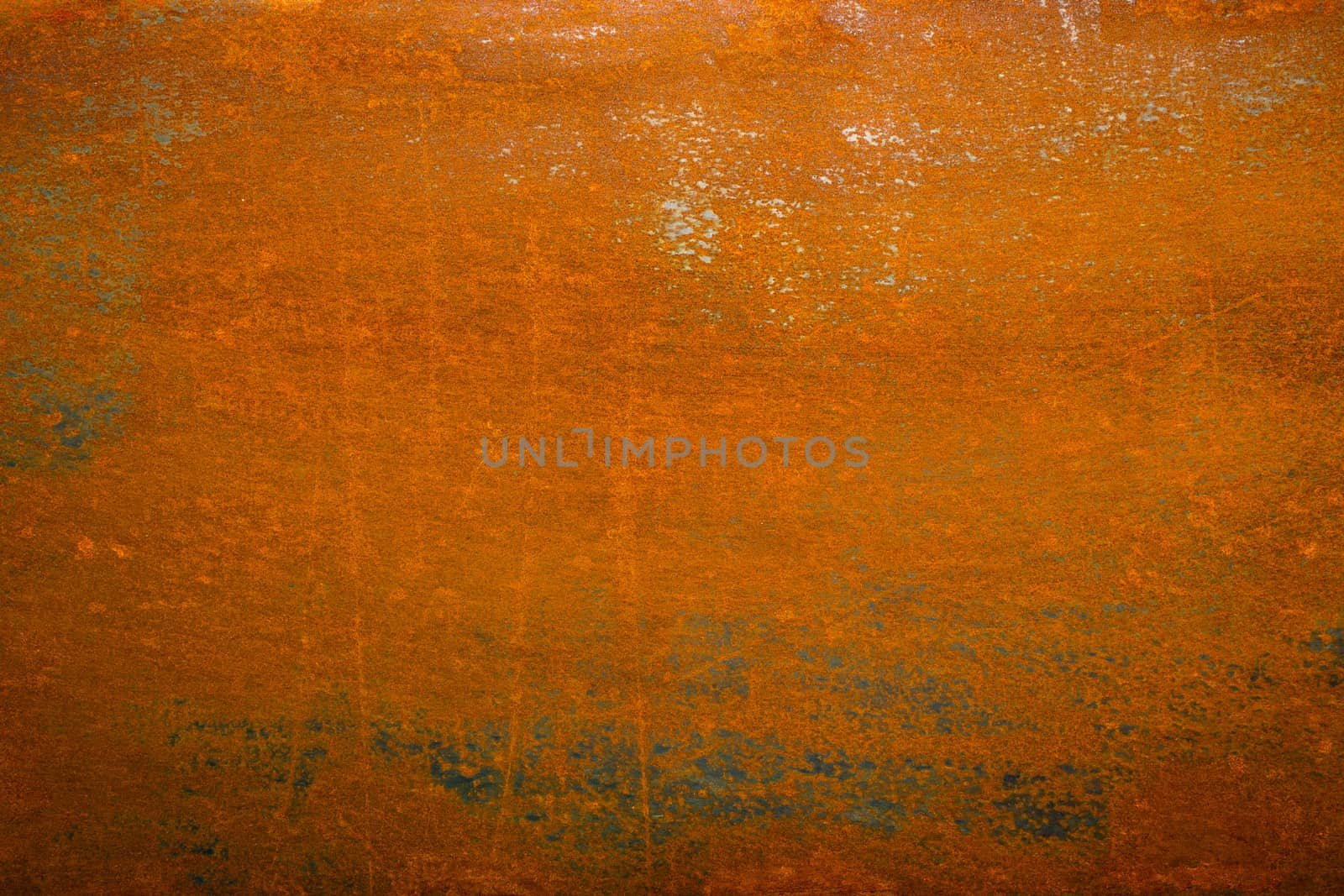 flat dry orange rusted iron surface close-up background and texture