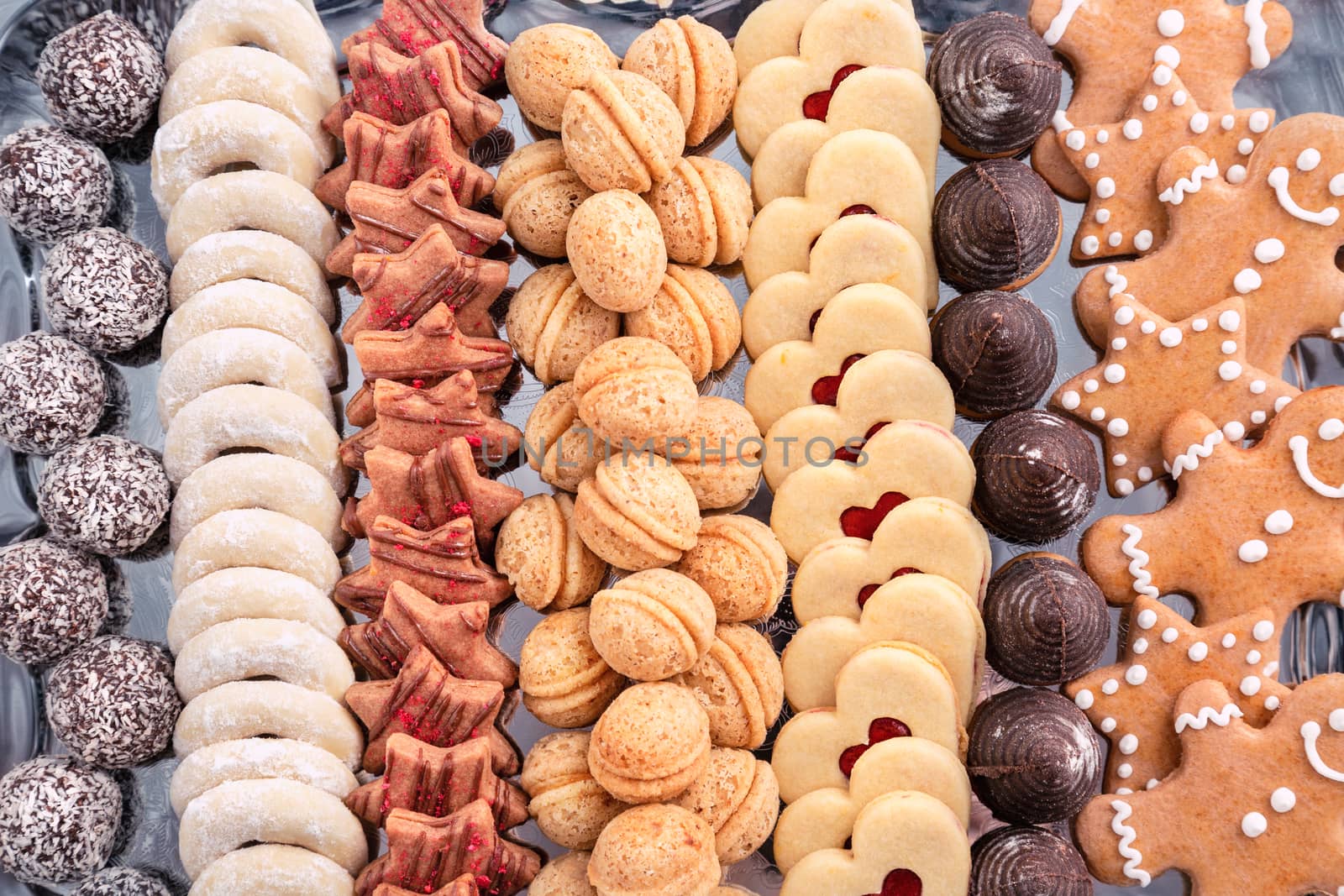 background of czech traditional homemade christmas cookies