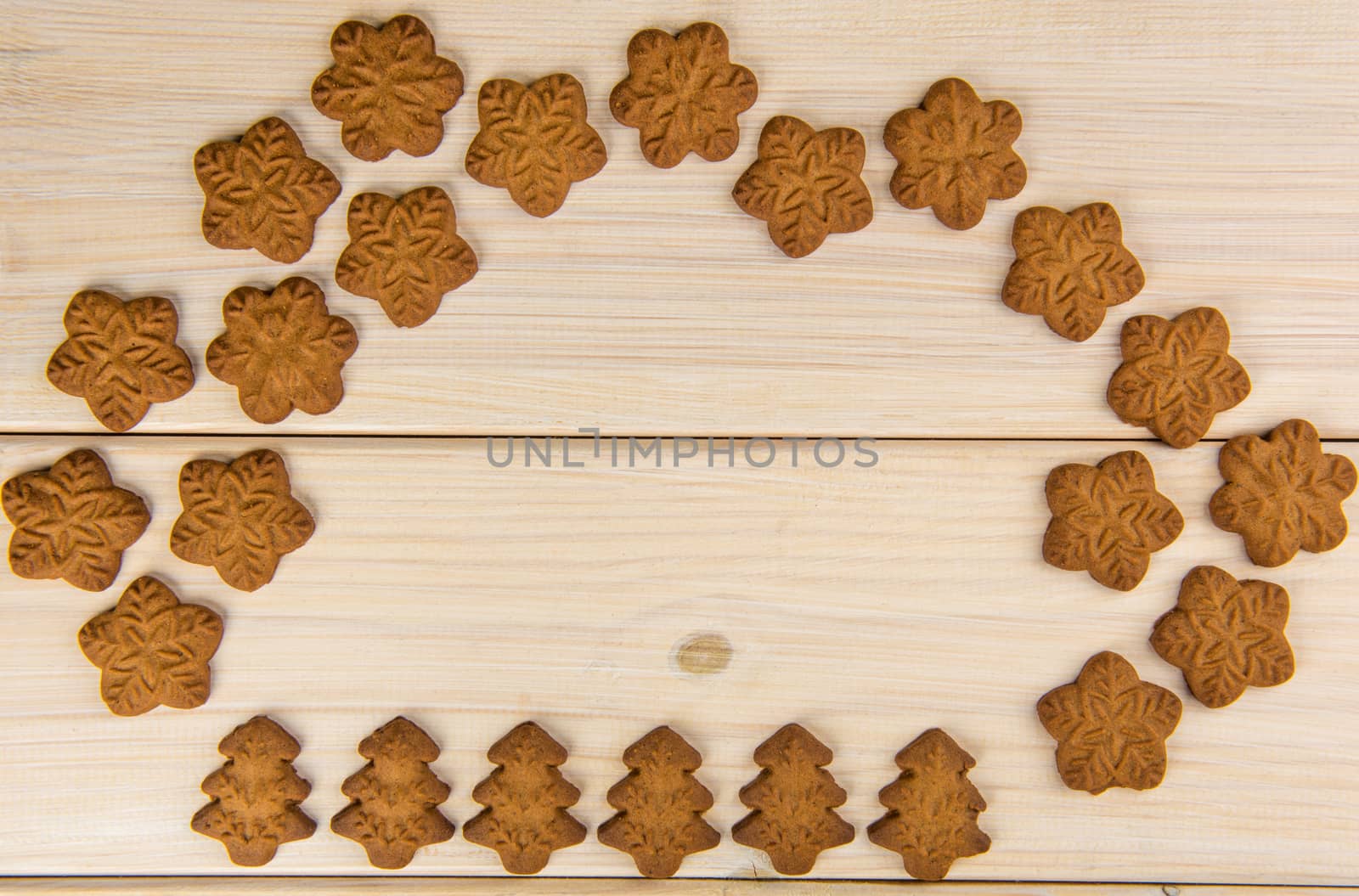 christmas homemade gingerbread cookies on wooden by infinityyy