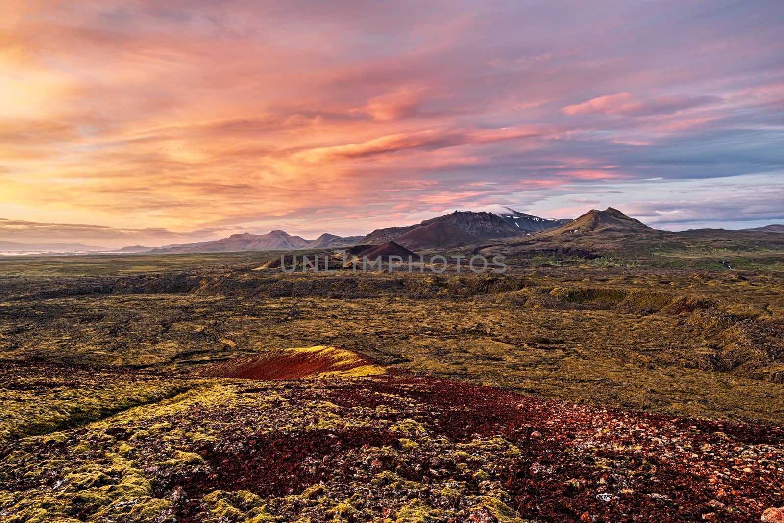 Grundarfjordur mountains in Snaefellsnes peninsula at sunrise, Iceland