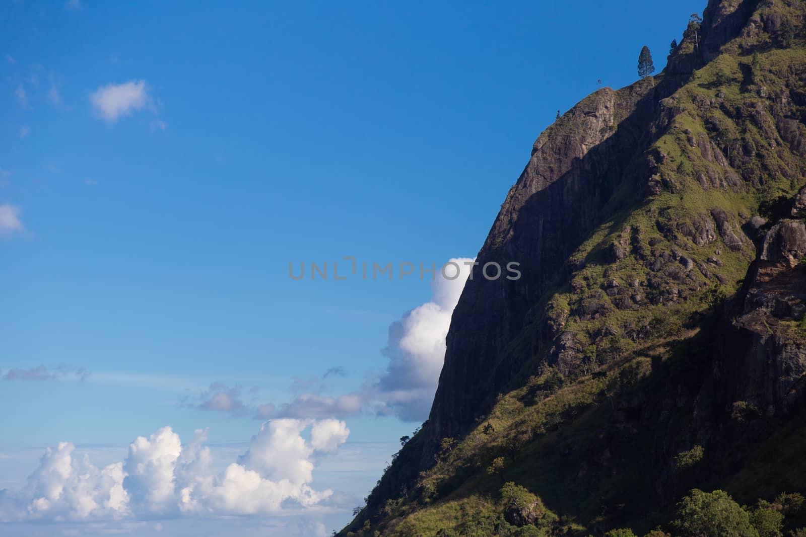 Ella Sri Lanka mountain gap landscape against blue skies with clouds Adams Peak by kgboxford