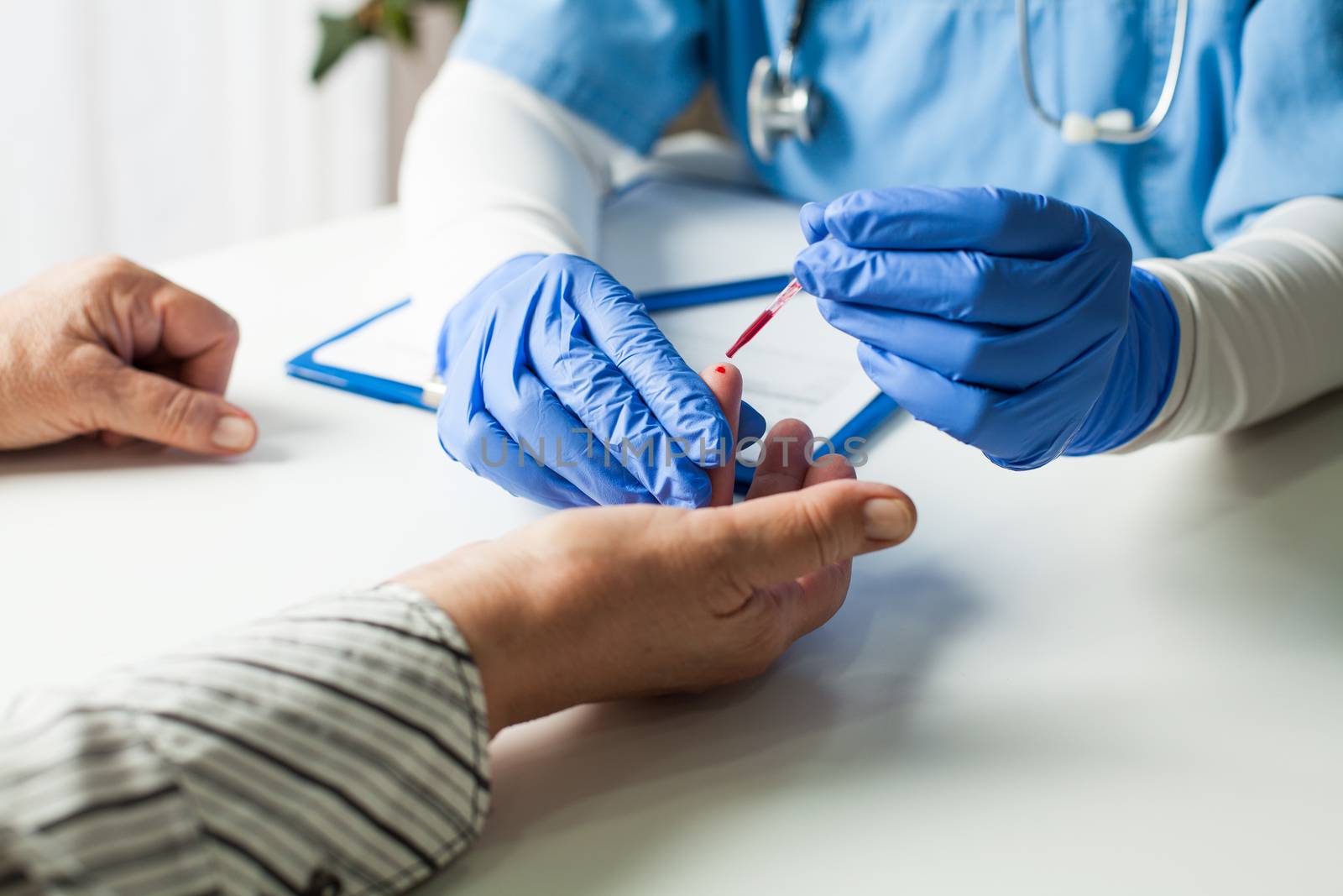Coronavirus finger prick blood sample serologic testing procedure by Plyushkin