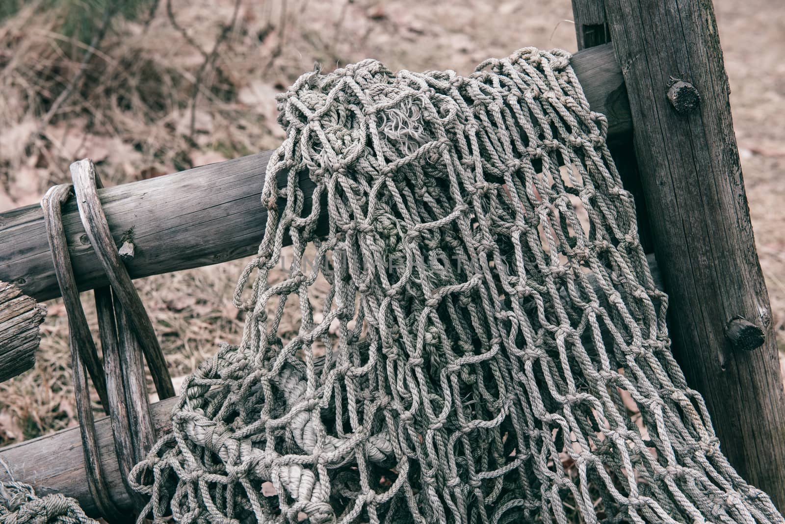 Fishing old network, fishing net texture of fisherman folk, woven with nylon rope.