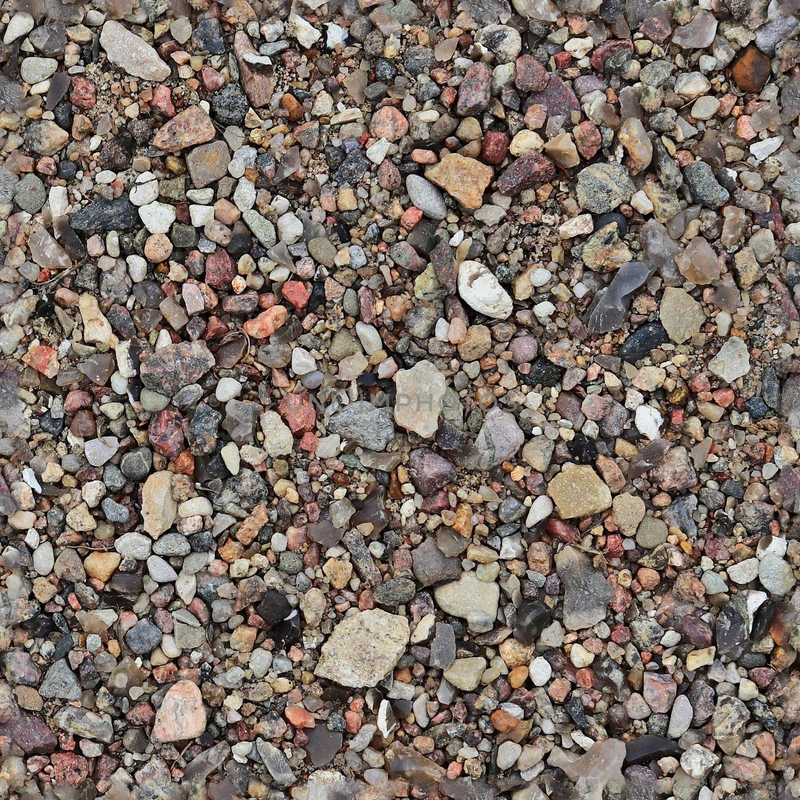 Photo realistic seamless texture pattern of gravel and pebble grounds