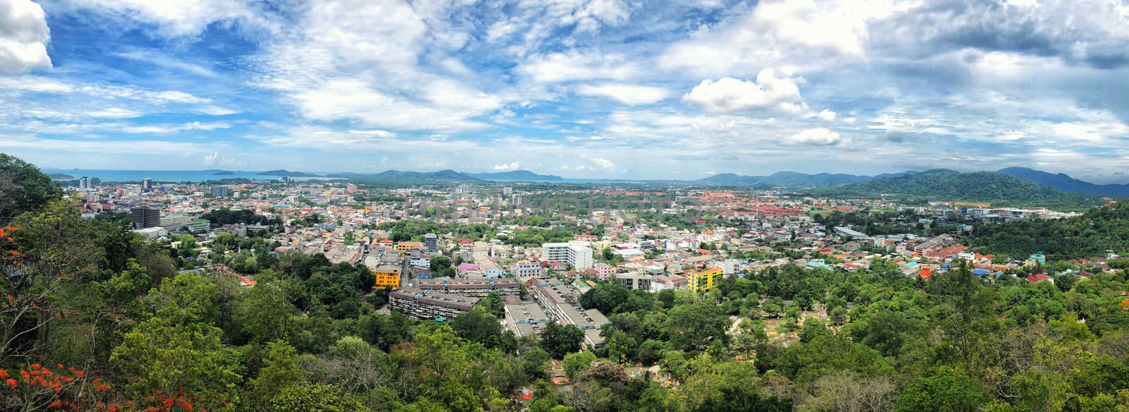 Panoramic view landscape at Khao Rang Viewpoint of Phuket city i by Surasak