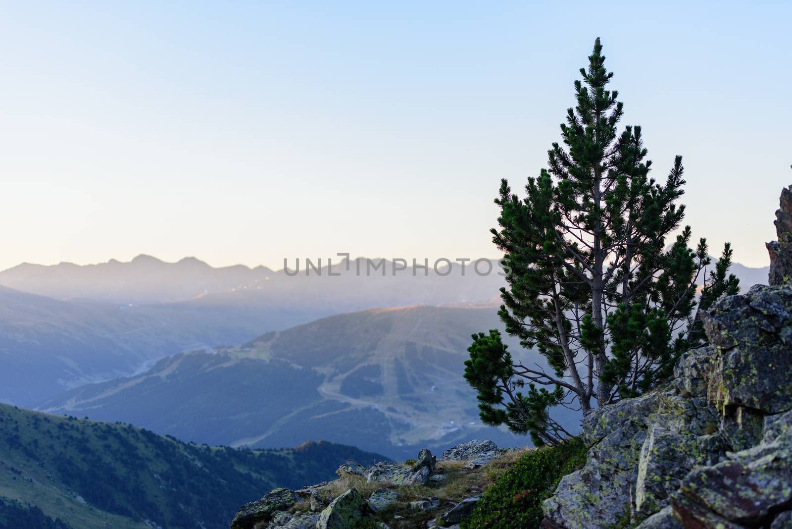 Beautiful mountain landscape in Pyrenees, Andorra.