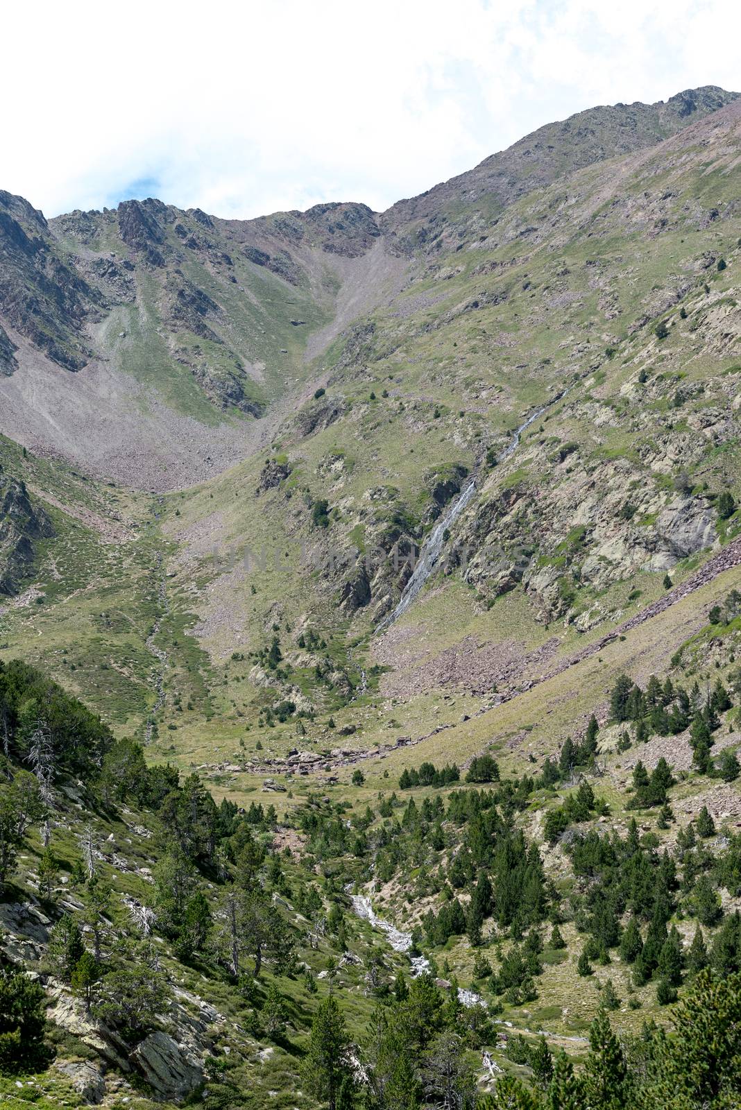 Mountain in Andorra Pyrenees, La Massana, Refugi de Coma Pedrosa, Andorra.
