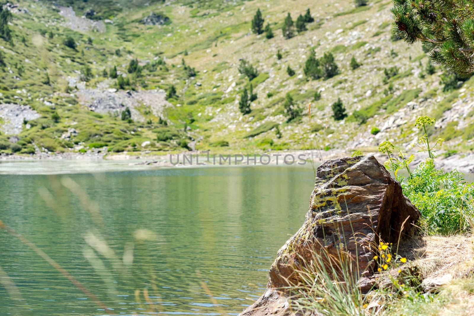 Mountain lake Estany de les Truites in Andorra Pyrenees, La Mass by martinscphoto