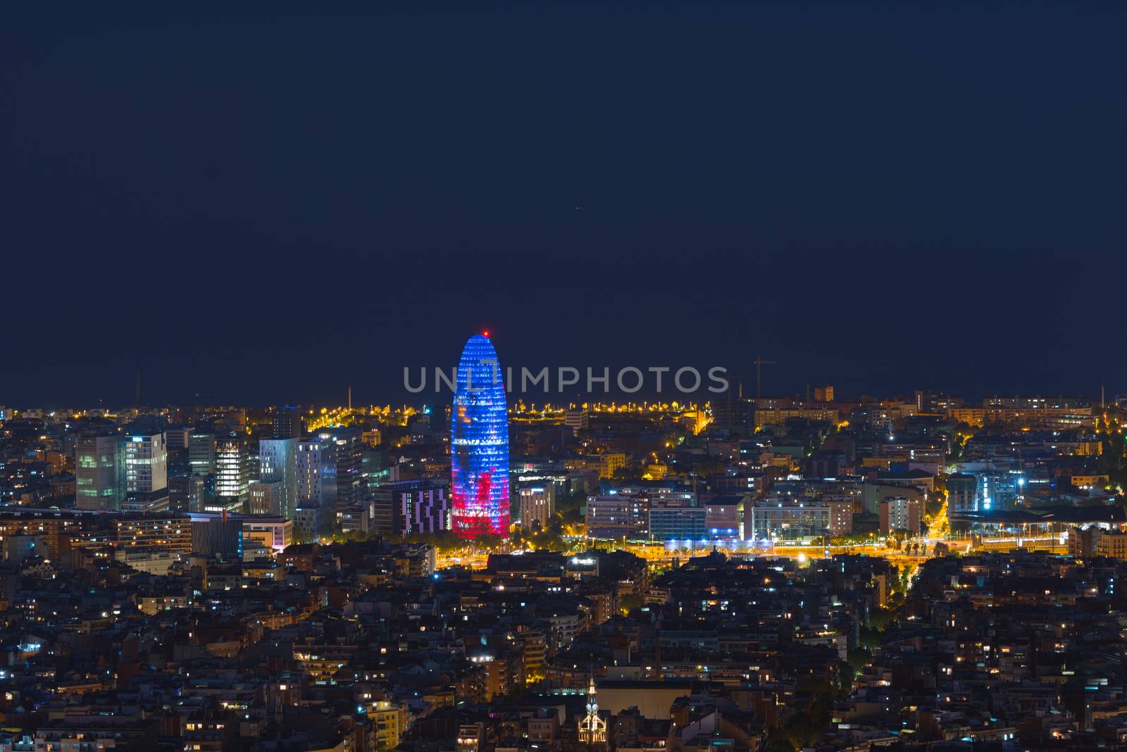 View of Barcelona city and costline in spring from the Bunkers i by martinscphoto