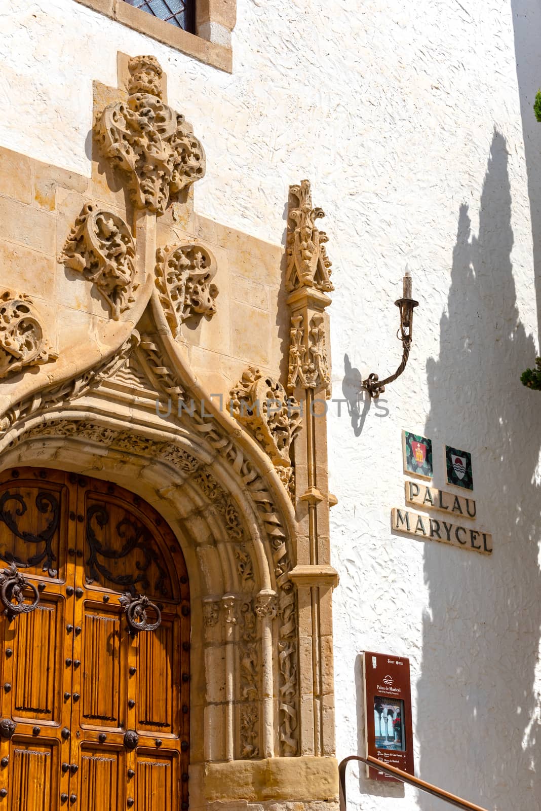 Palau Marycel in the old town in Sitges in summer 2020. walking  by martinscphoto