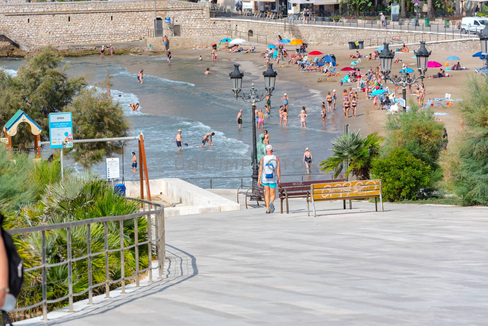 People in the beach in Sitges in summer 2020. by martinscphoto