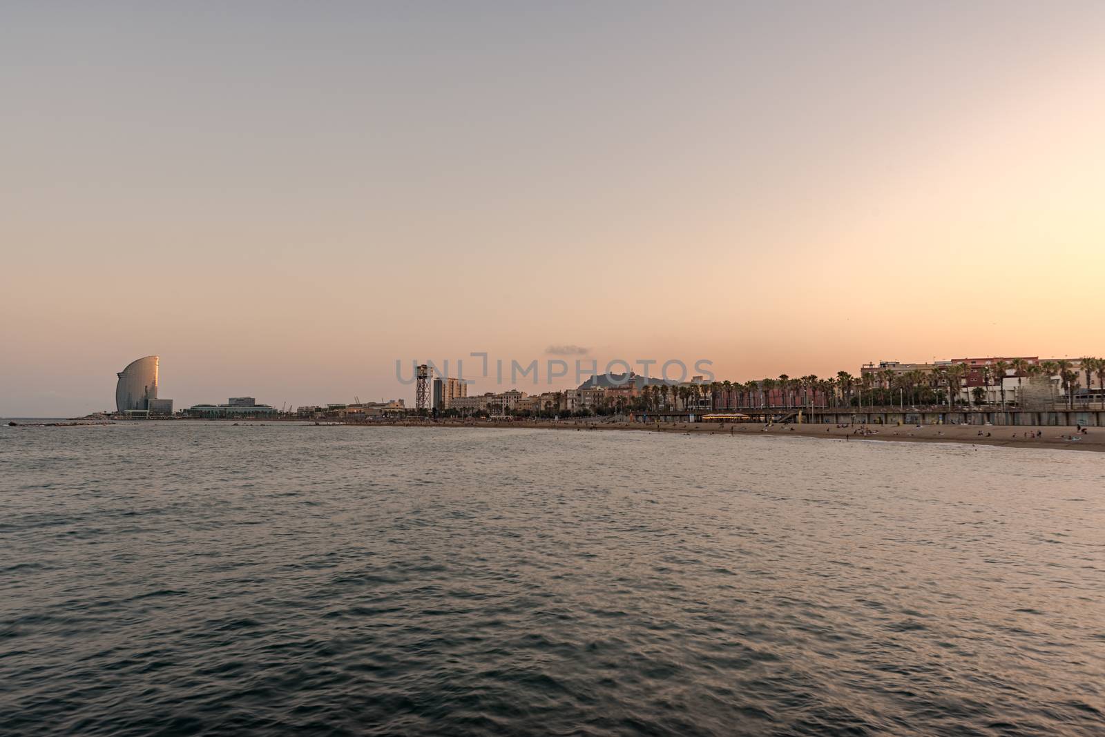 Cityscape in La Barceloneta in the city of Barcleona in Spain by martinscphoto