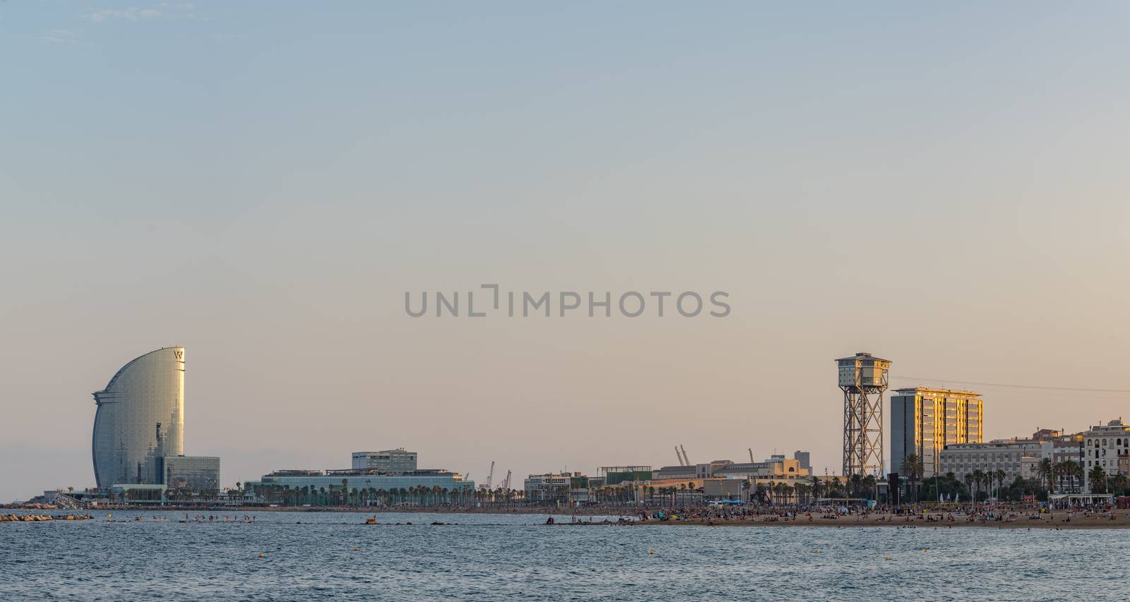 Cityscape in La Barceloneta in the city of Barcleona in Spain by martinscphoto