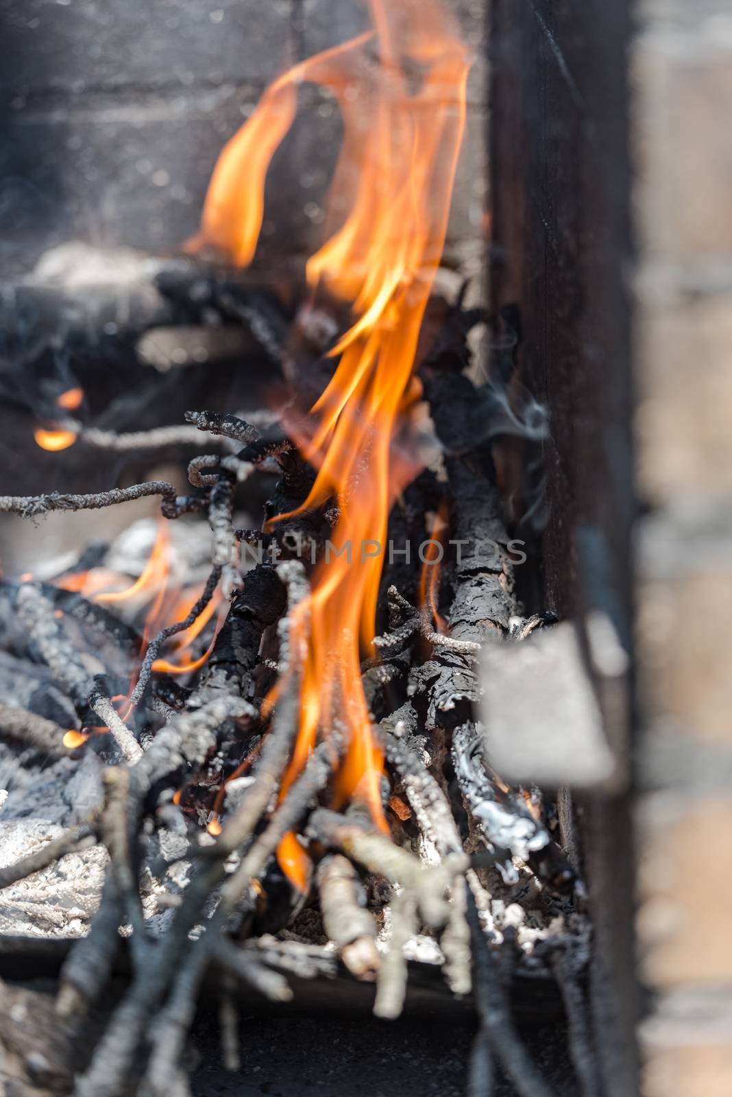 Closeup take of a traditional Argentinian and Uruguayan barbecue by martinscphoto