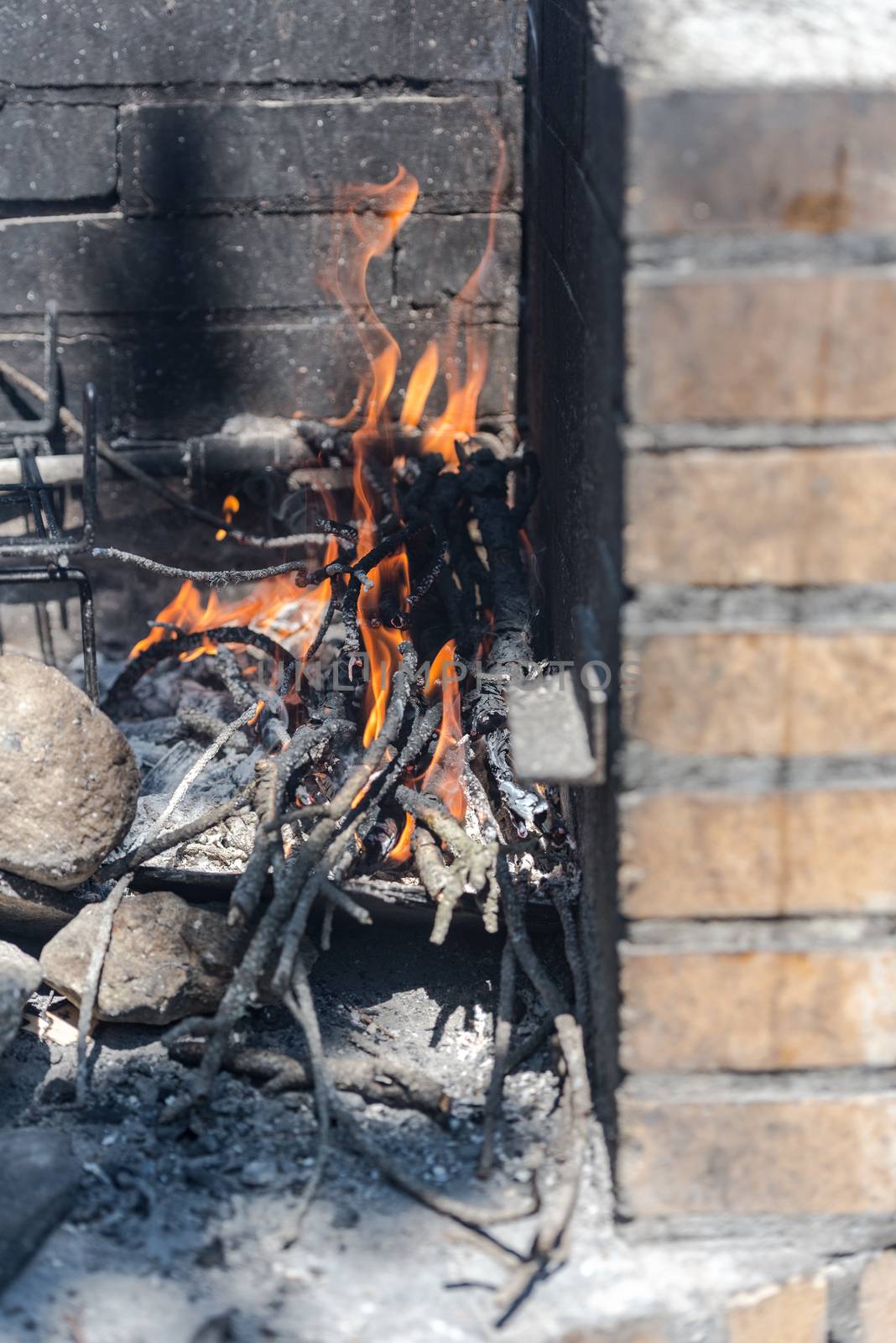 Closeup take of a traditional Argentinian and Uruguayan barbecue by martinscphoto