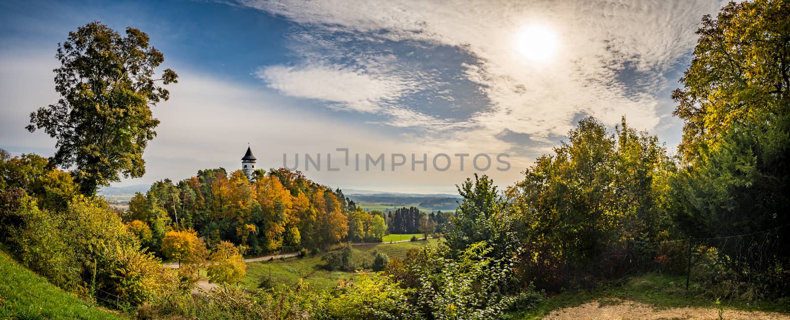 Fantastic autumn hike along the Aachtobel to the Hohenbodman observation tower near Lake Constance