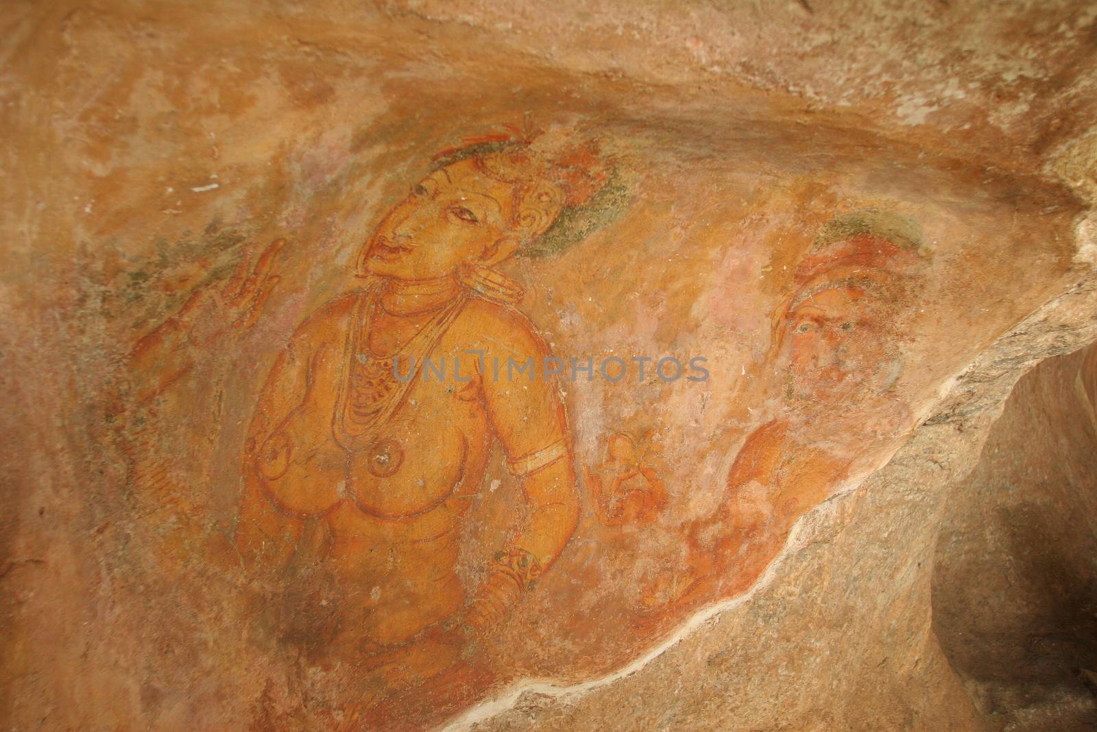 Sigiriya, Sri Lanka murals rock paintings Damsels, 5th century frescoes  by kgboxford