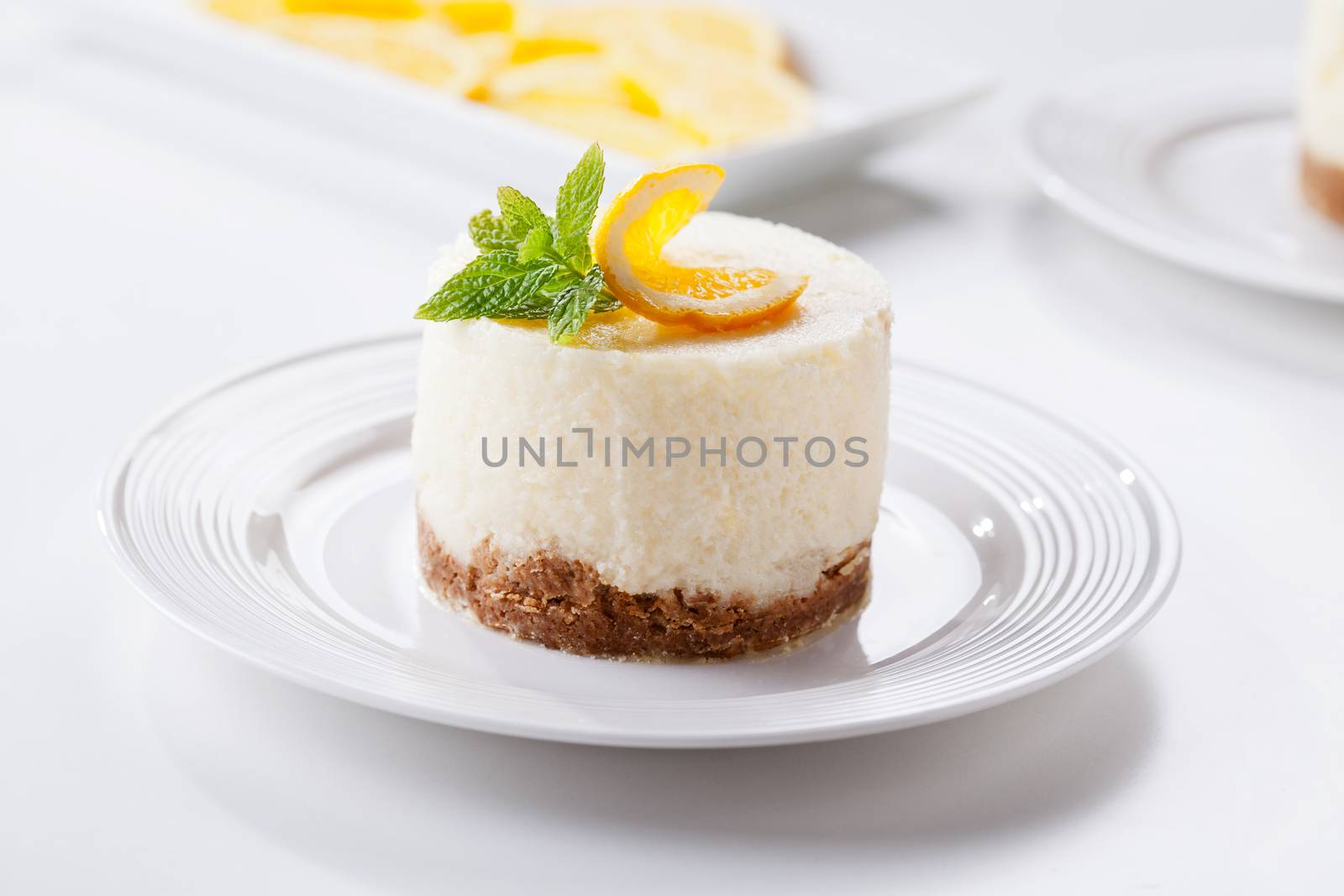 Cheesecake Dessert With Organic Oranges by mpessaris