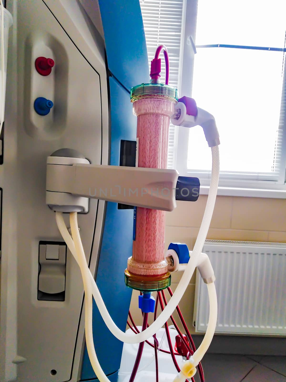 software hemodialysis machine with Blood filter for cleaning