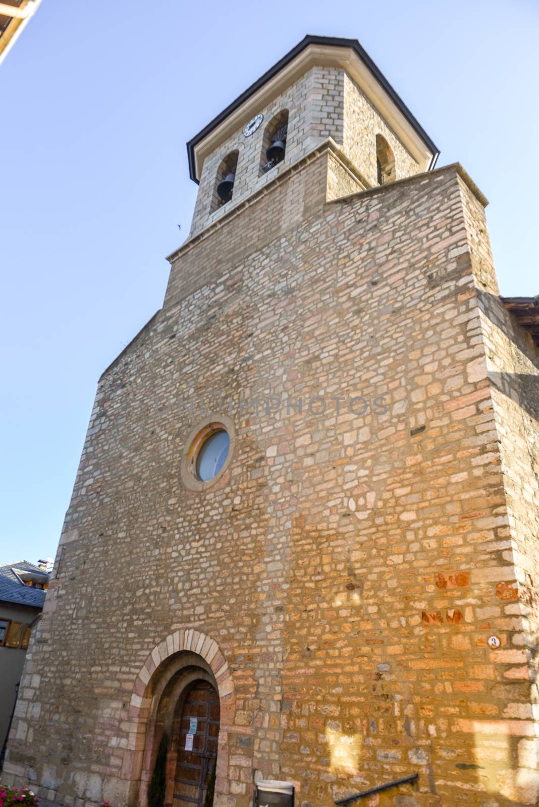 Alp, Spain : 2020 19 July : Church of Parròquia de Sant Pere in Summer. Alp, Spain  on July 2020.