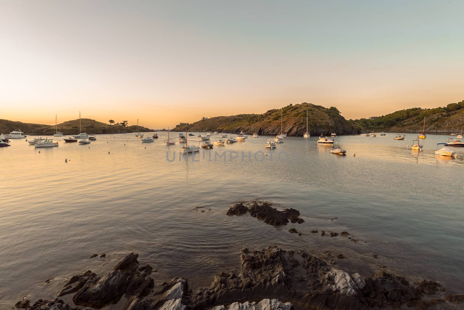 Sunset in Port Lligat in Cala Salvador Dali, painter, sculptor,  by martinscphoto