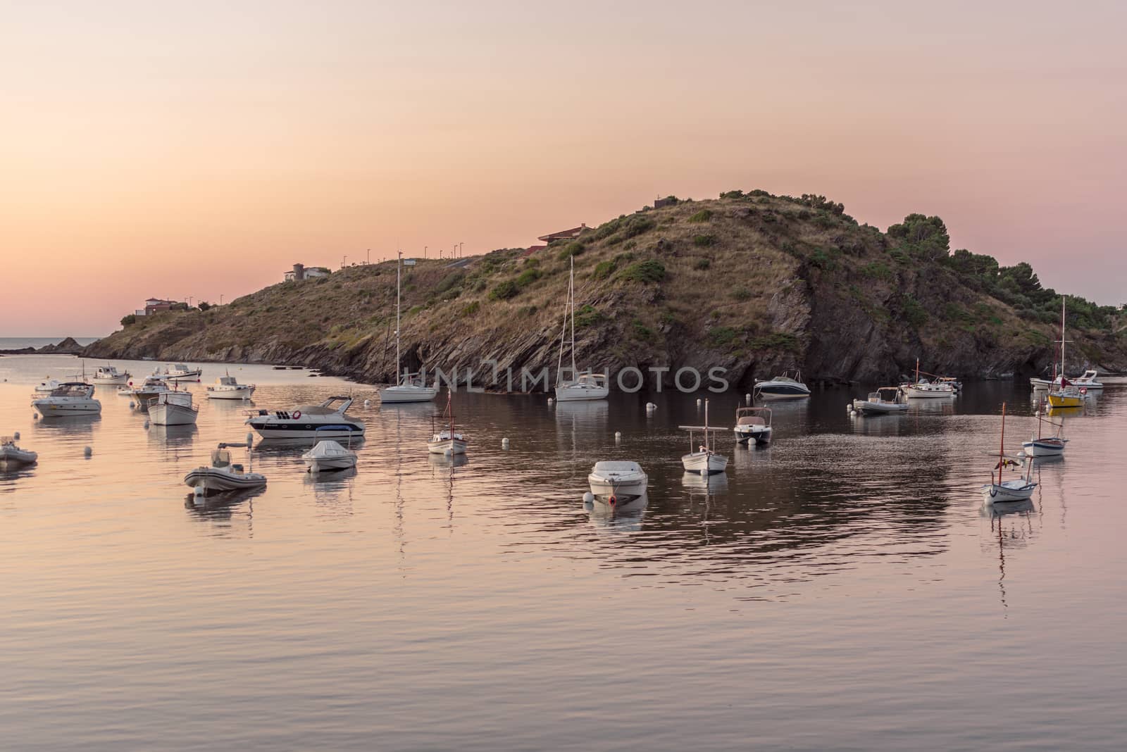 Sunset in Port Lligat in Cala Salvador Dali, painter, sculptor,  by martinscphoto